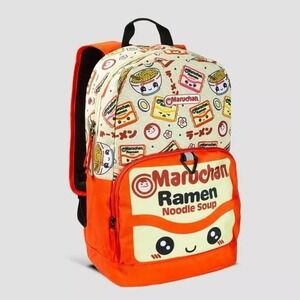NWT MAD ENGINE Maruchan Ramen Noodles Backpack 18" School Bag NEW 22.9L Orange